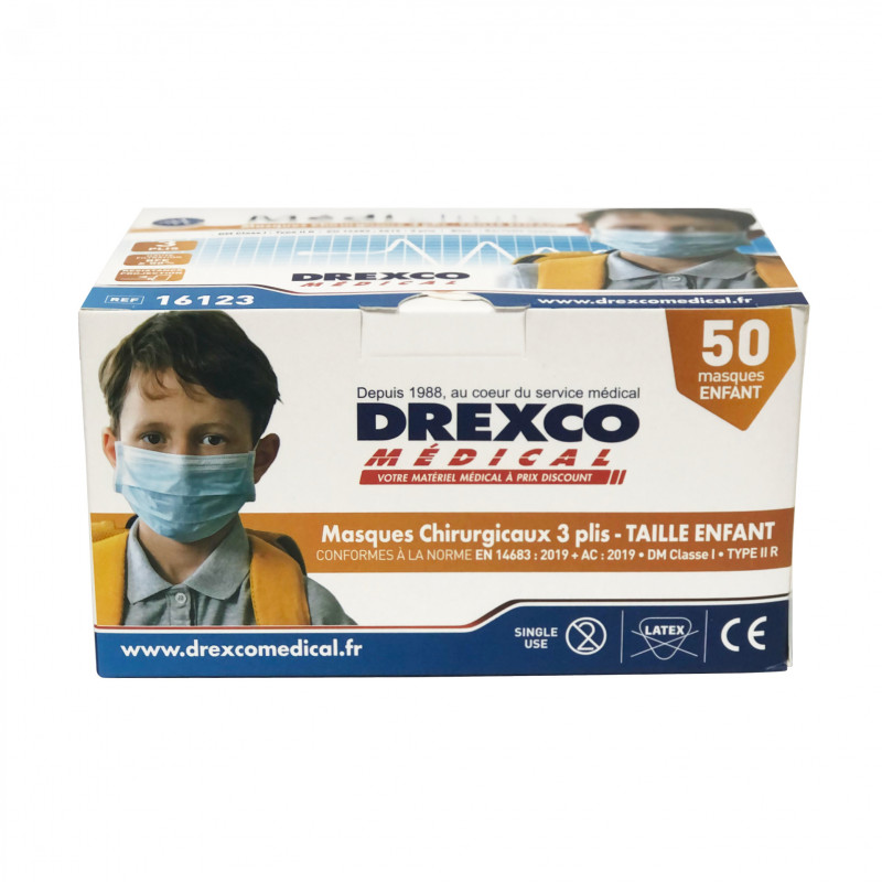 Masque Chirurgical Enfant, boîte de 50 masques