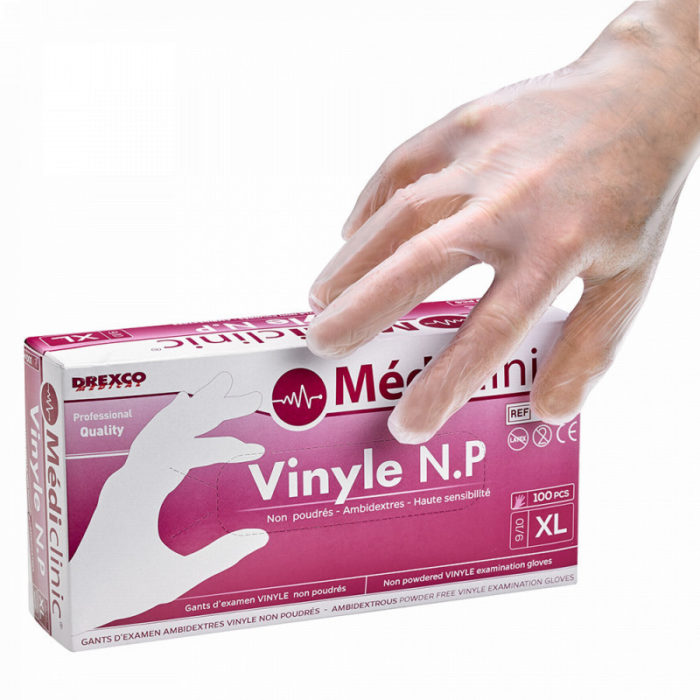 Gants vinyle naturel non poudré AQL 1,5 qualité médicale